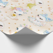 PAPIER CADEAU COULEUR D'EAU PASTEL CUTE EASTER BUNNIES (Coin)