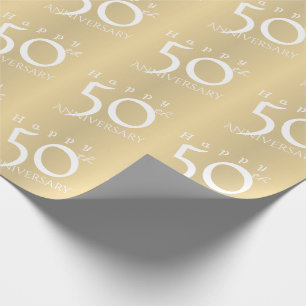 Papier Cadeau Couleur d'or Matte pour le 50e anniversaire de la