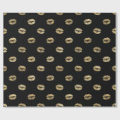 Papier Cadeau Couleur et Gold Lips Motif superposition (Plat)