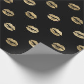 Papier Cadeau Couleur et Gold Lips Motif superposition (Coin)