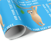 Papier Cadeau Couleur faite sur commande bleue personnalisée (Coin rond)