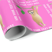 Papier Cadeau Couleur faite sur commande rose personnalisée (Coin rond)