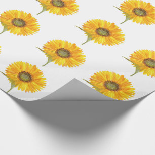 Papier Cadeau Couleur florale jaune tournesol été Russe