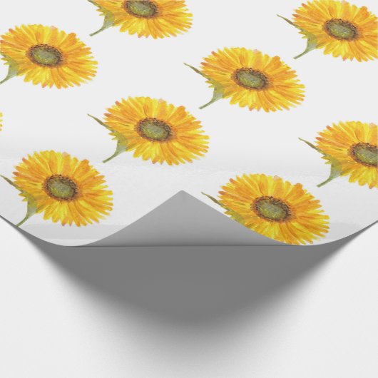 Papier Cadeau Couleur florale jaune tournesol été Russe (Coin)