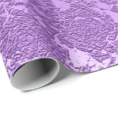 Papier Cadeau Couleur mauve Florale Imprimer Motif Succulent (Coin rond)