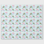 Papier Cadeau Couleur mignonne Happy Sea Turtle Nom 1er annivers (Plat)
