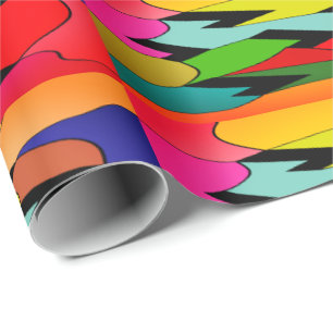 Papier Cadeau Couleur noire avec design d'art au milieu