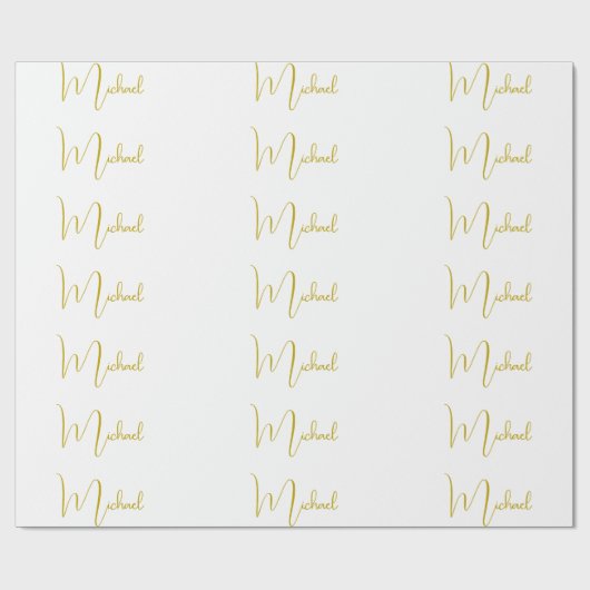 Papier Cadeau Couleur Or Élégant Design tendance Script unique (Plat)