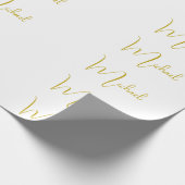 Papier Cadeau Couleur Or Élégant Stylé Tendance Unique Script (Coin)