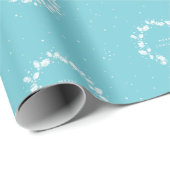 Papier Cadeau Couleur personnalisable Joyeux Noël Holly Wreath (Coin rond)