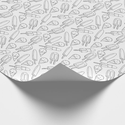 Papier Cadeau Couleur Popsicle et Crème de glace Votre propre Mo (Coin)