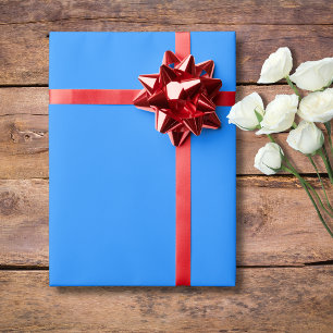 Papier Cadeau Couleur solide bleu Dodger   Classique   Élégant