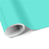 Papier Cadeau Couleur solide bleu-vert turquoise (Coin rond)