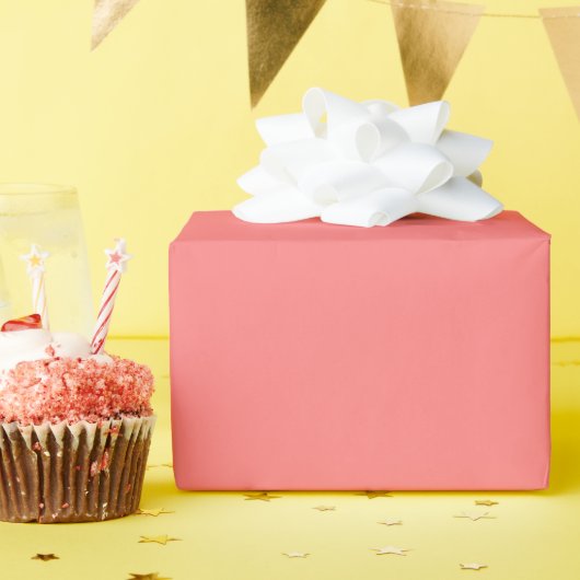 Papier Cadeau Couleur solide de corail clair (Fête d'anniversaire)