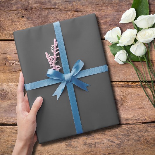 Papier Cadeau Couleur solide gris charbon | Classique | Élégant