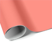 Papier Cadeau Couleur solide rose corail moderne (Coin rond)