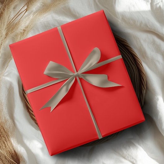 Papier Cadeau Couleur solide rouge néon | Classique | Élégant