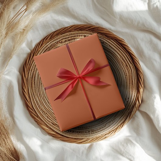 Papier Cadeau Couleur solide rouille | Classique | Élégant |Cade
