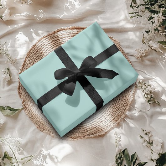 Papier Cadeau Couleur solide Turquoise clair | Classique | Éléga