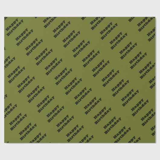 Papier Cadeau Couleur solide vert olive (Plat)