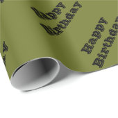 Papier Cadeau Couleur solide vert olive (Coin rond)