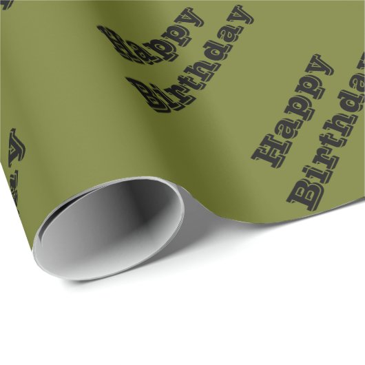 Papier Cadeau Couleur solide vert olive (Coin rond)