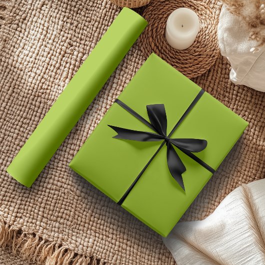 Papier Cadeau Couleur solide vert pomme | Classique | Élégant