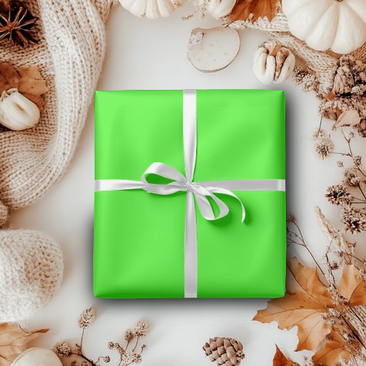 Papier Cadeau Couleur solide verte néon | Classique | Élégant