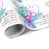 Papier Cadeau Couleur Swirl Chrétienne Femme Virtuelle (Coin rond)