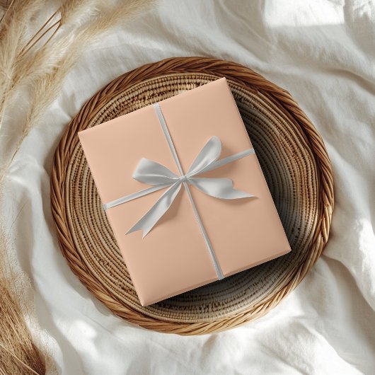 Papier Cadeau Couleur Tendance Peach Fuzz Uni | Élégant