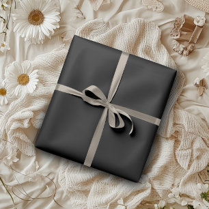 Papier Cadeau Couleur Uni Noir de Jais Classique Élégant