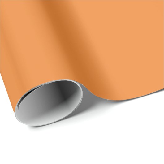 Papier Cadeau Couleur uni orange (Coin rond)