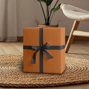 Papier Cadeau Couleur Uni Orange Brûlé Classique Élégant