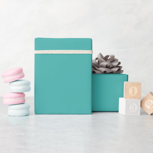 Papier Cadeau Couleur uni vert verdigris turquoise (Baby Shower)