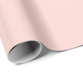 Papier Cadeau Couleur unie rose pâle blush (Coin rond)
