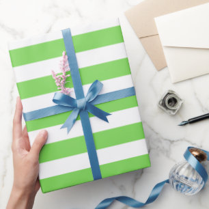 Papier Cadeau Couleur verte en herbe rayée