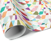 Papier Cadeau Couleurs Abstraites Damask (Coin rond)