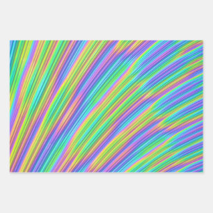 Papier Cadeau (Couleurs Arc-en-Ciel Abstraites)