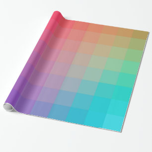 Papier Cadeau Couleurs arc-en-ciel colorées Pixels Art Design