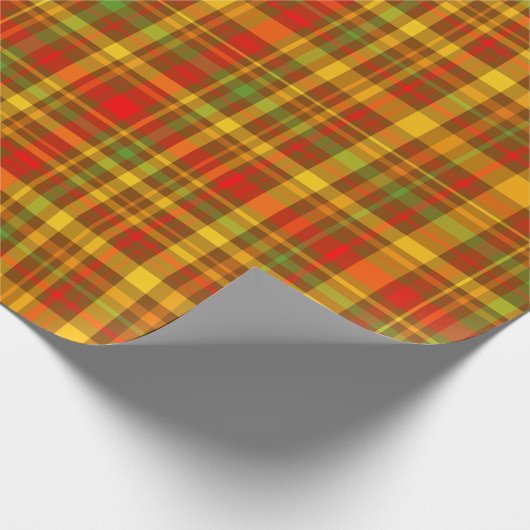 Papier Cadeau Couleurs automnales Rustique Plaid Motif (Coin)