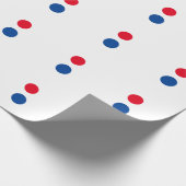 Papier Cadeau Couleurs bleu rouge blanc Couleurs Pois Motif (Coin)