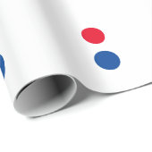 Papier Cadeau Couleurs bleu rouge blanc Couleurs Pois Motif (Coin rond)