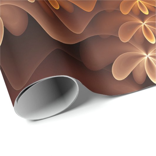 Papier Cadeau Couleurs chaudes, Trippy Moderne Motif d'art fract (Coin rond)