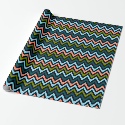 Papier Cadeau Couleurs Chevron (Déroulé)