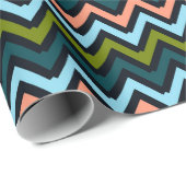 Papier Cadeau Couleurs Chevron (Coin rond)
