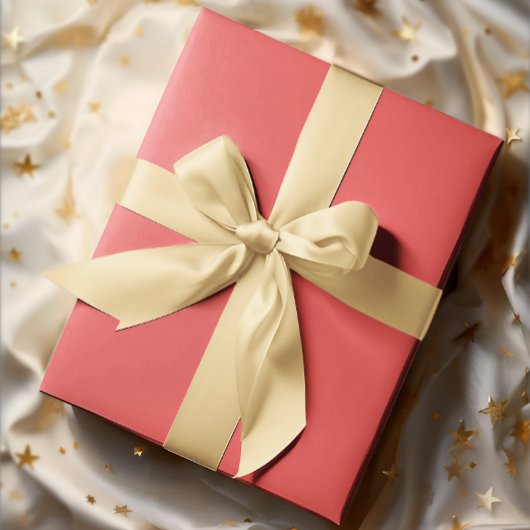 Papier Cadeau Couleurs classiques - Rouge doux - Rouleau solide