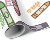 Papier Cadeau Couleurs Crayon (Coin rond)