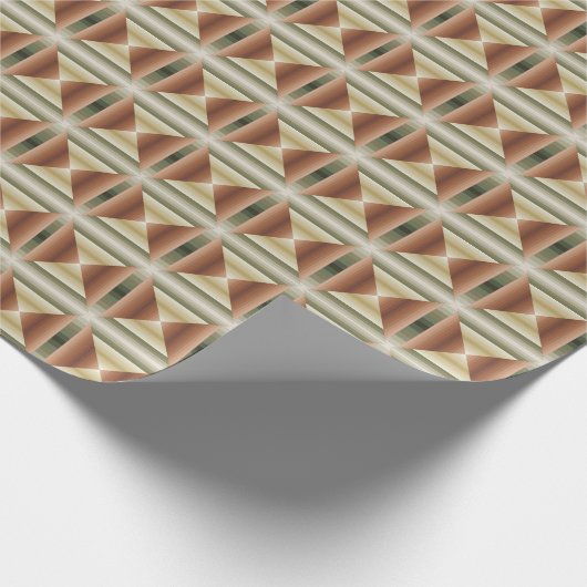 Papier Cadeau Couleurs D'Art Motif Brown, Vert Et Tan (Coin)