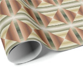 Papier Cadeau Couleurs D'Art Motif Brown, Vert Et Tan (Coin rond)