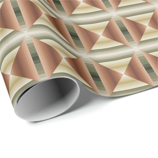 Papier Cadeau Couleurs D'Art Motif Brown, Vert Et Tan (Coin rond)